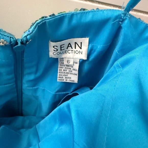 Sean Collection Blue and Green Prom Dress - Picture 2 of 2